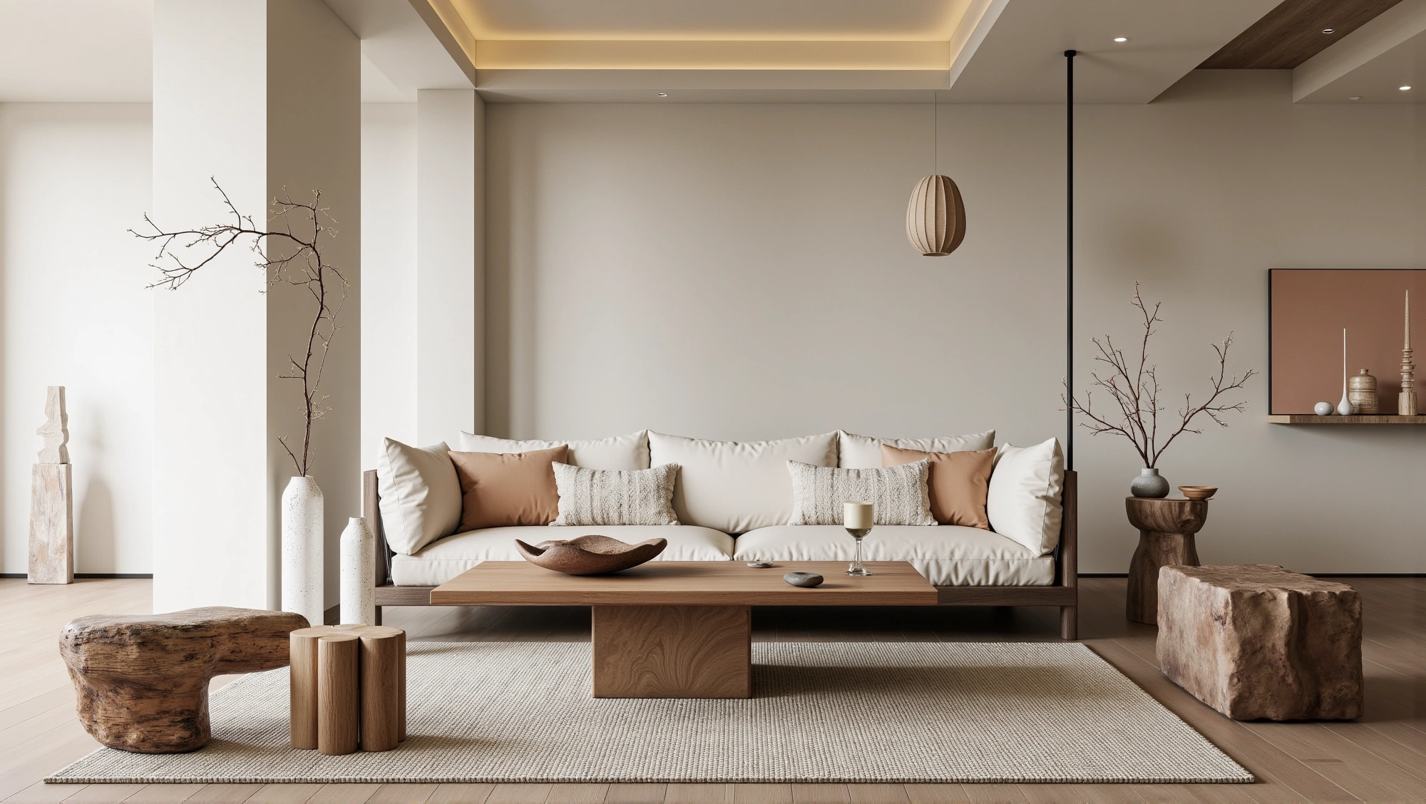 Wabi-Sabi Relaxed Living Room in Soft Texture Living room 2