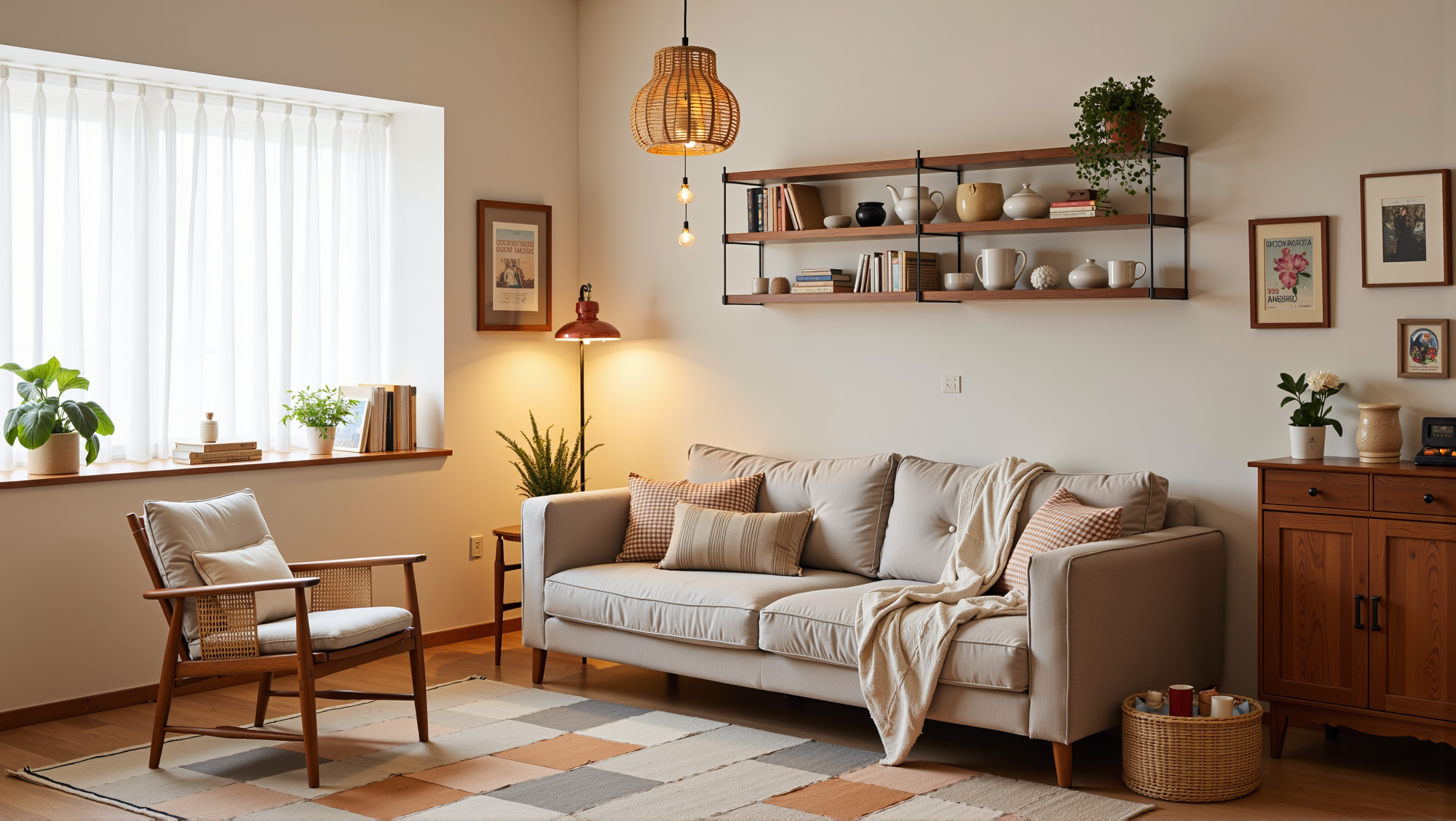 Warm Wood & Soft Tones Relaxed Abode Living room 3