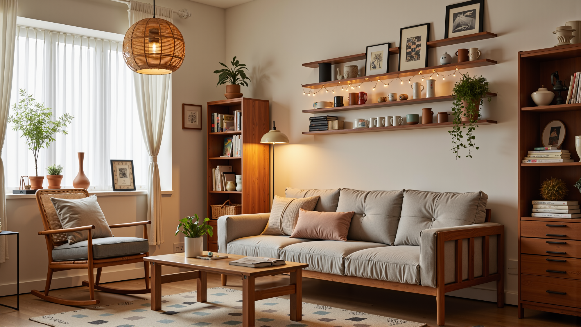 Warm Wood & Soft Tones Relaxed Abode Living room 4