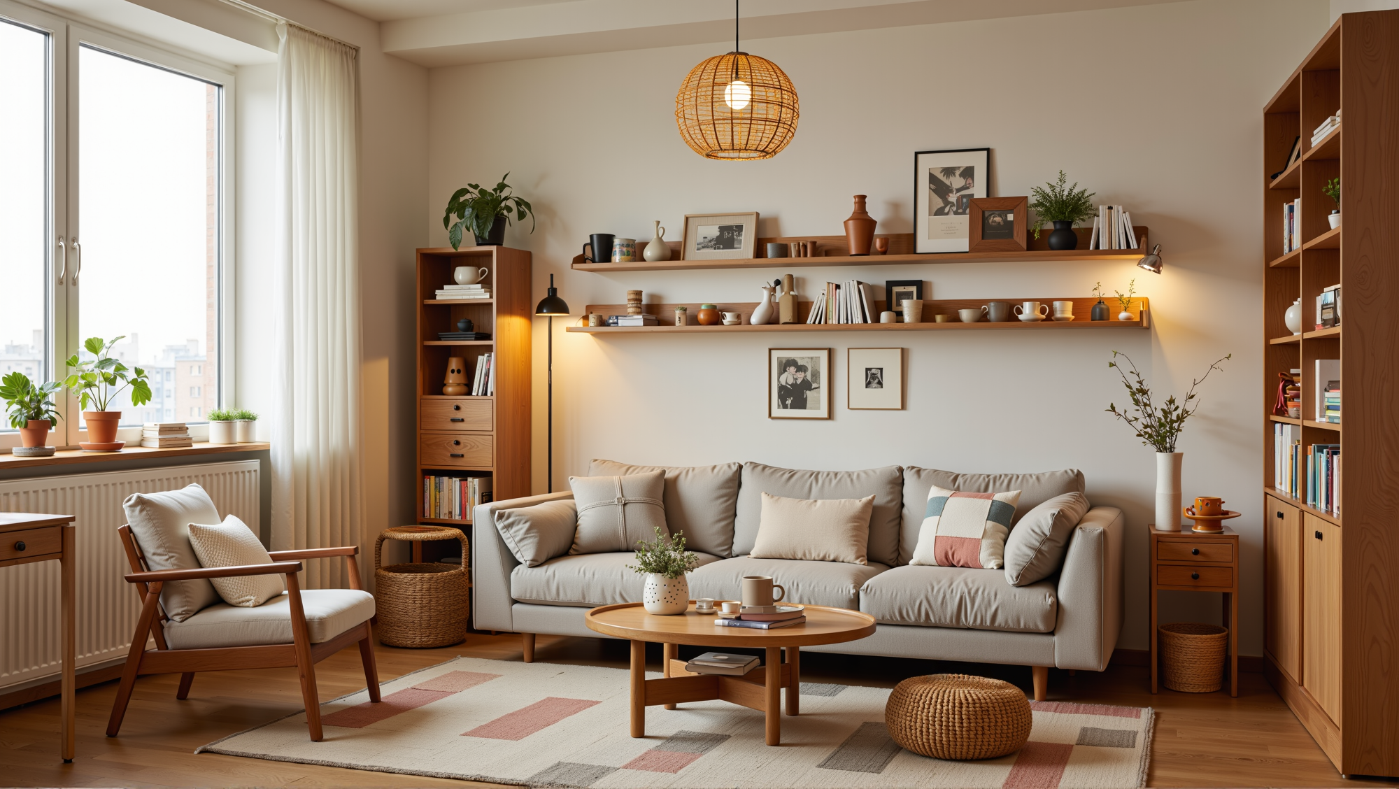 Warm Wood & Soft Tones Relaxed Abode Living room 6