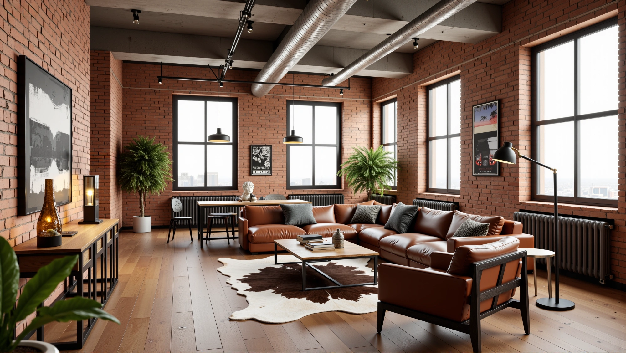 Industrial-Style Warm Living Room Living room 1