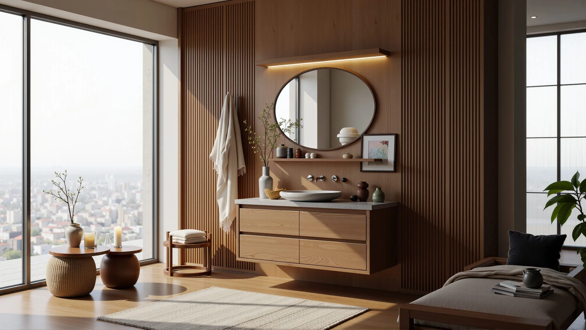 Leisurely Realm of Natural-Style Bathroom