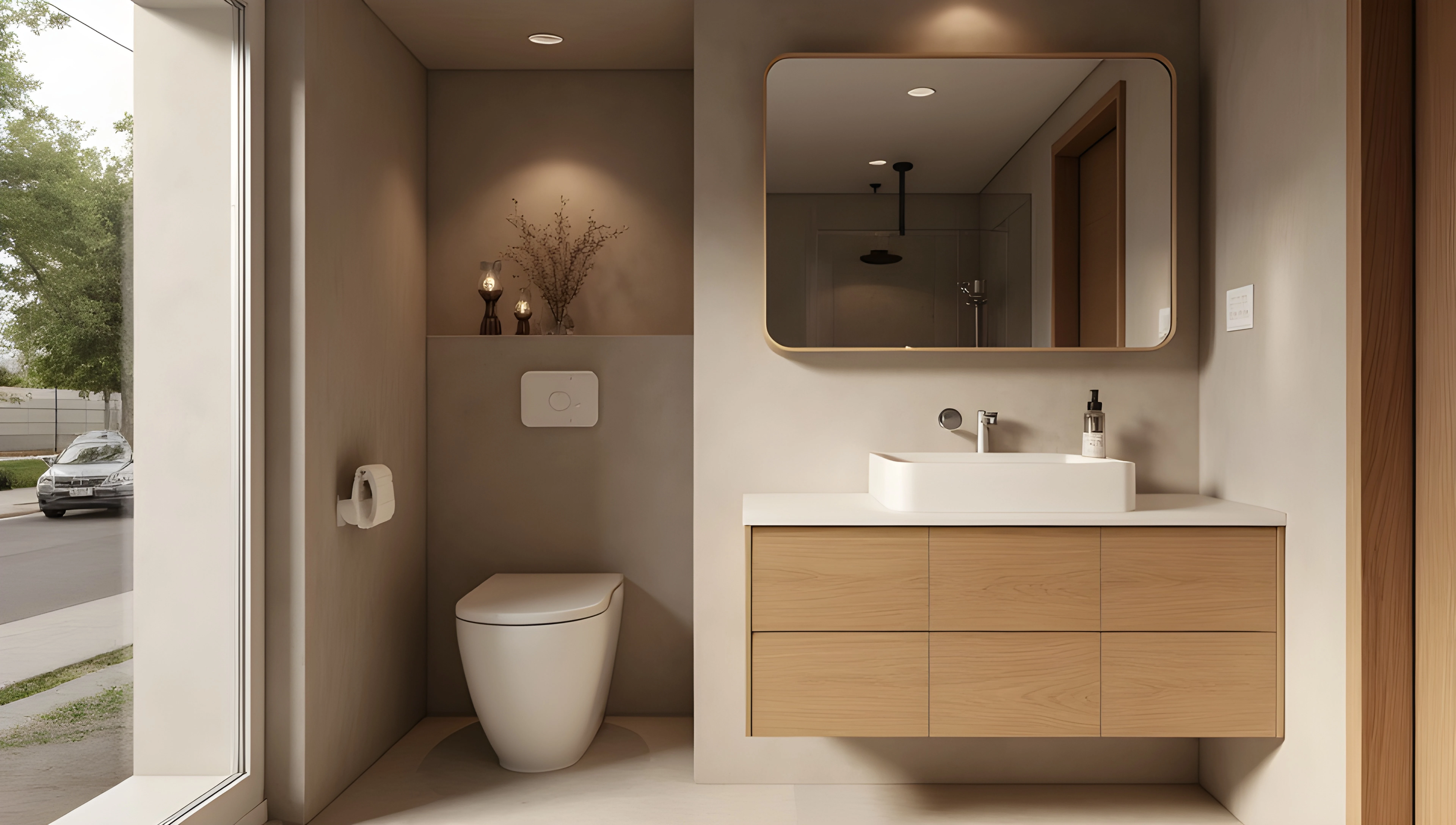 Wood-Toned Elegant Bath Bathroom 5