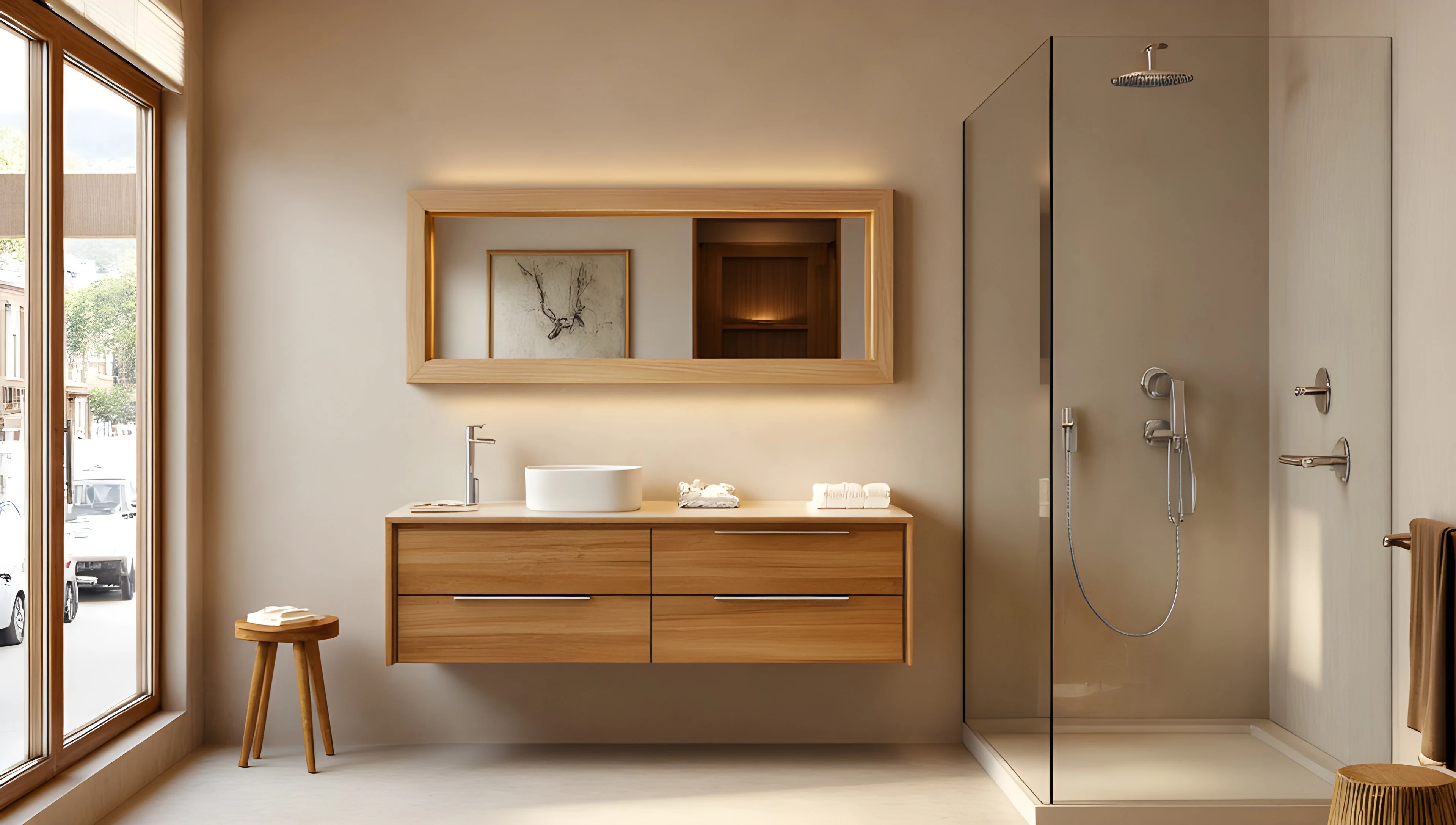 Wood-Toned Elegant Bath Bathroom 7