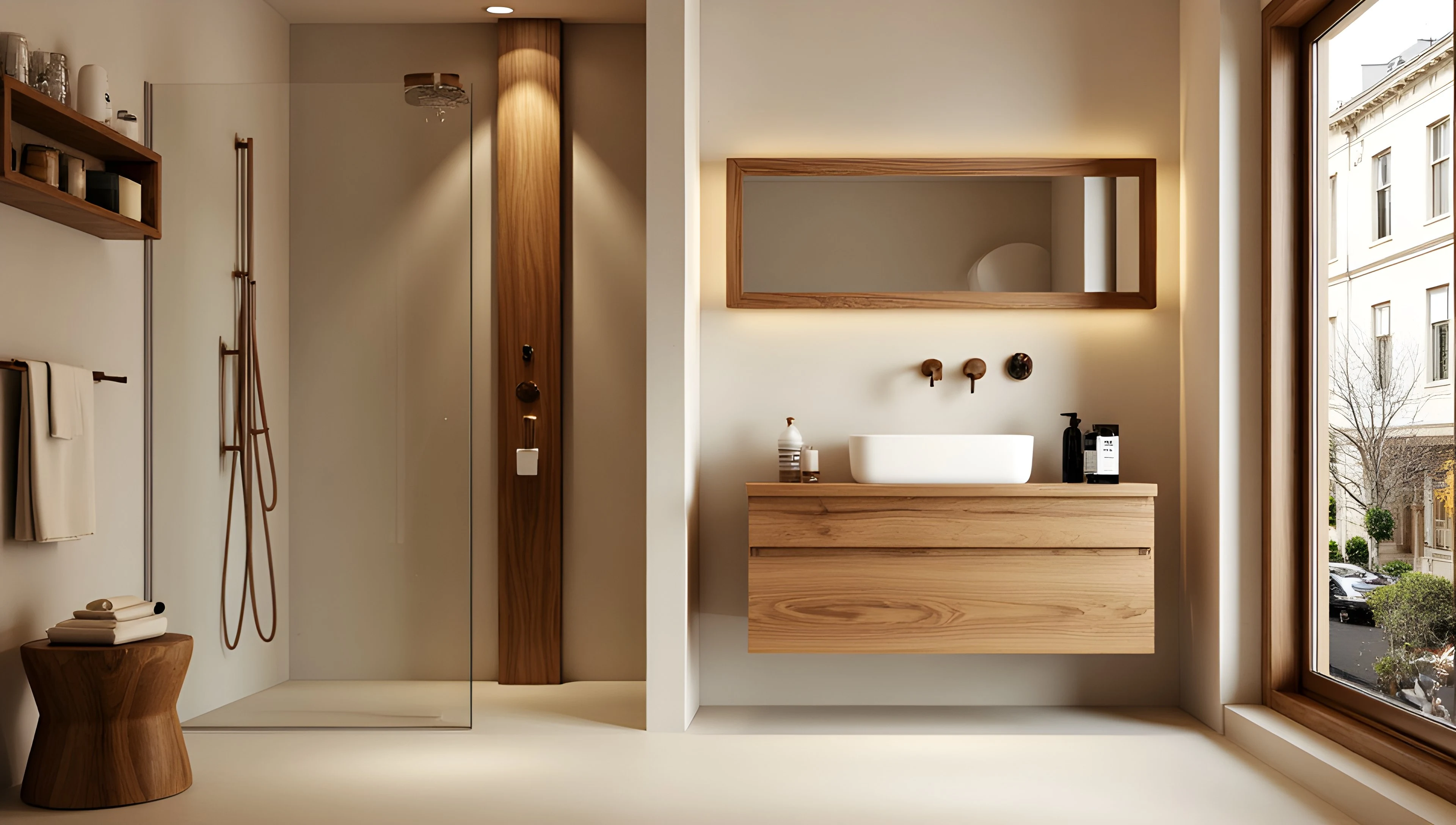 Wood-Toned Elegant Bath Bathroom 9