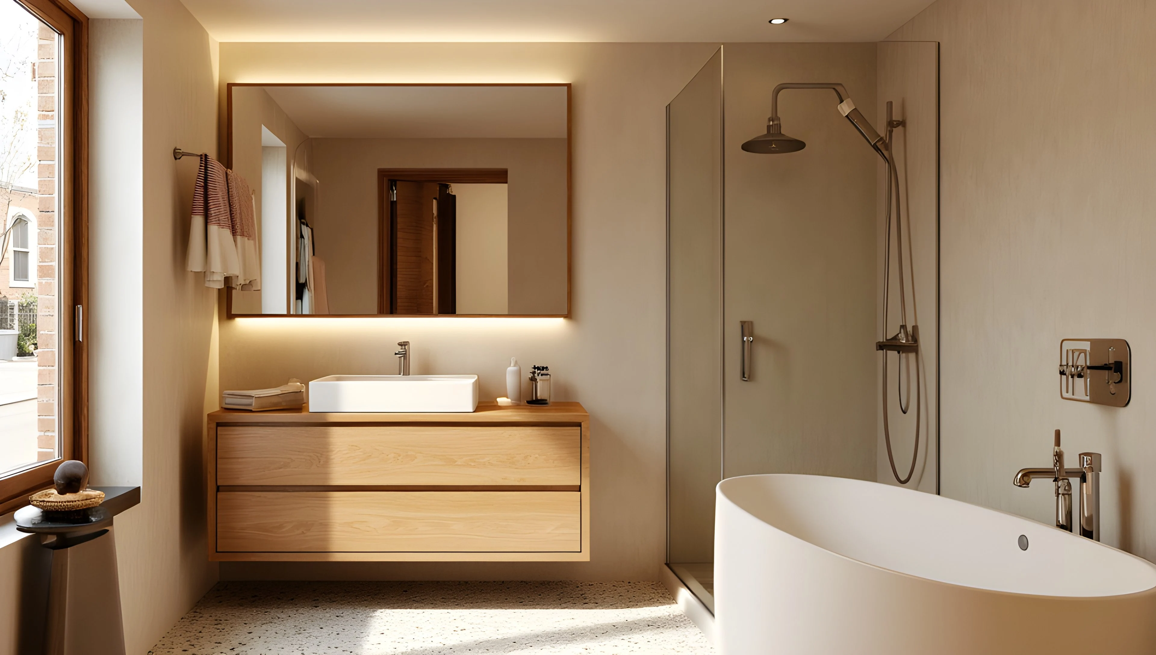 Wood-Toned Elegant Bath Bathroom 8