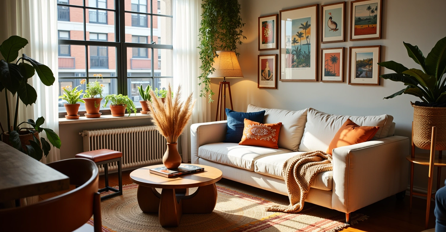 Healing Home Secret with Forest Retro Style Living room 1