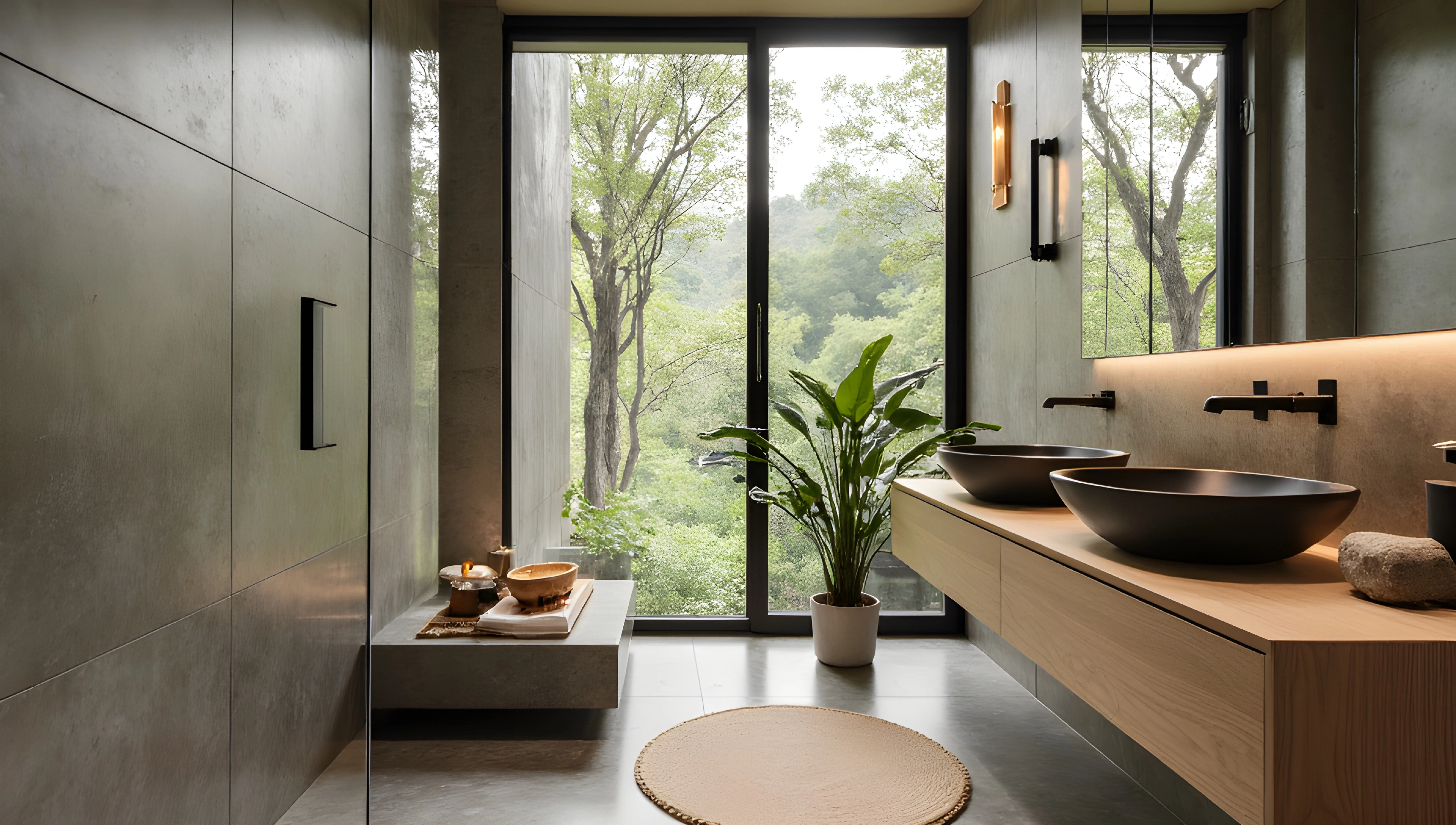 Natural Minimalist Bathroom, Stone and Light Bathroom 2