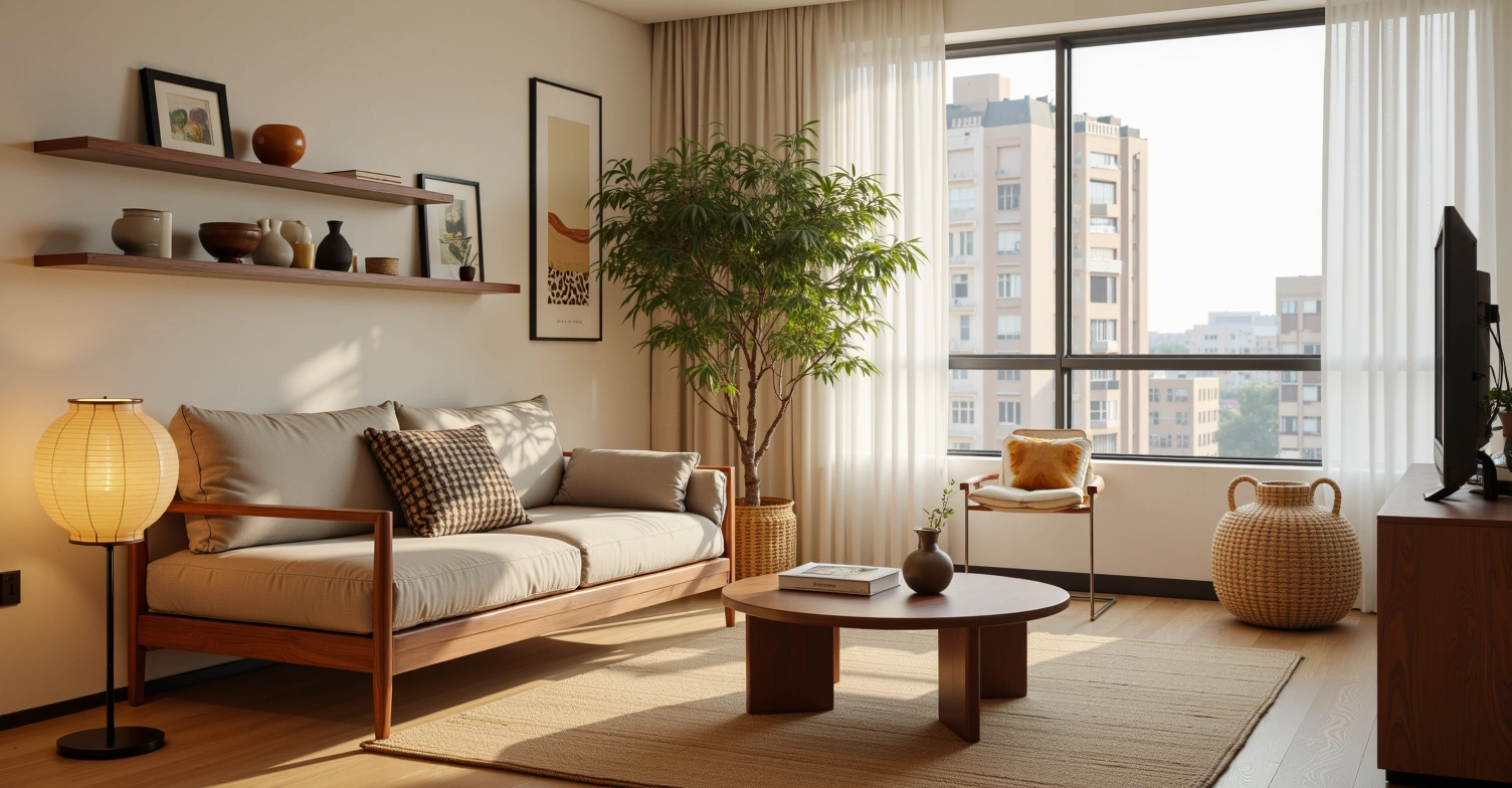 Natural Living Room: Forest-Living Slow Time Living room 2