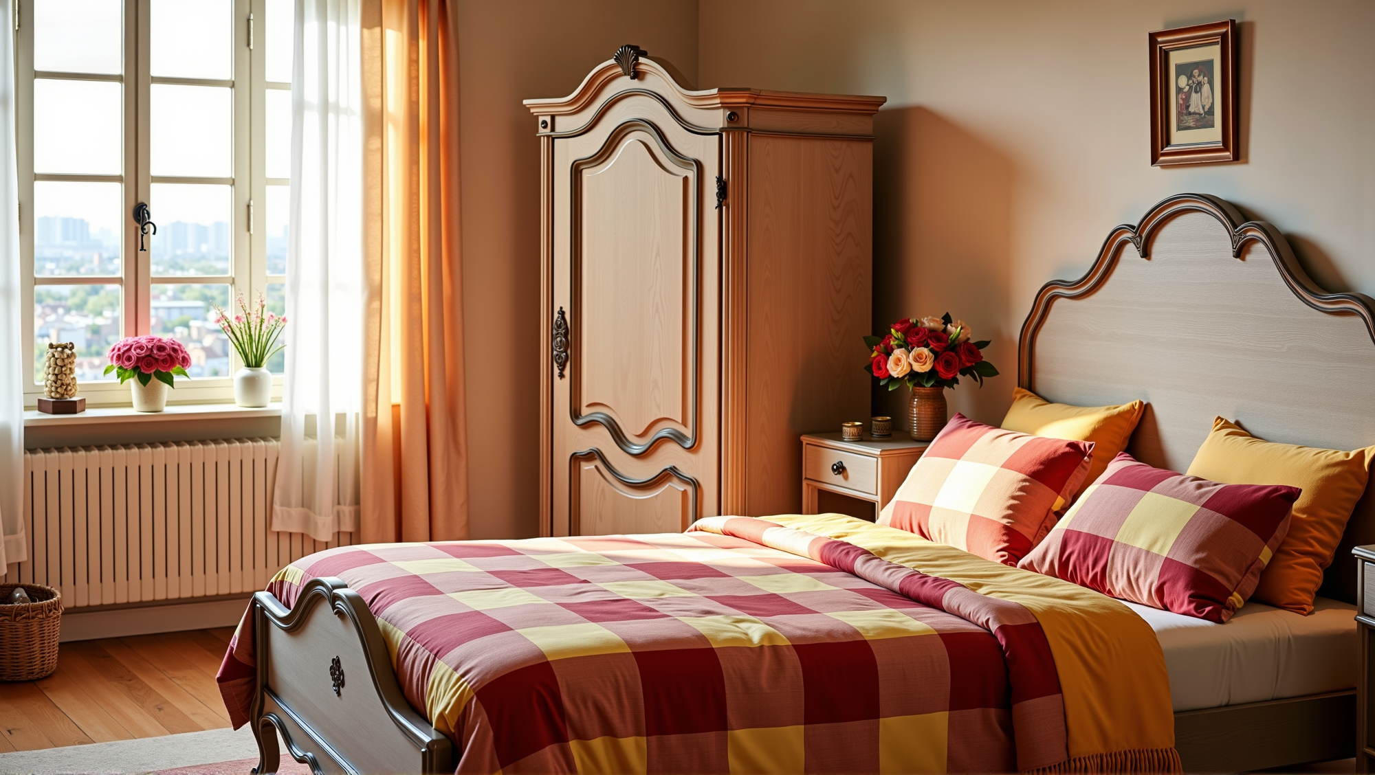 Warm Plaid French Soft Luxury Vibrant Bedroom Bedroom 5