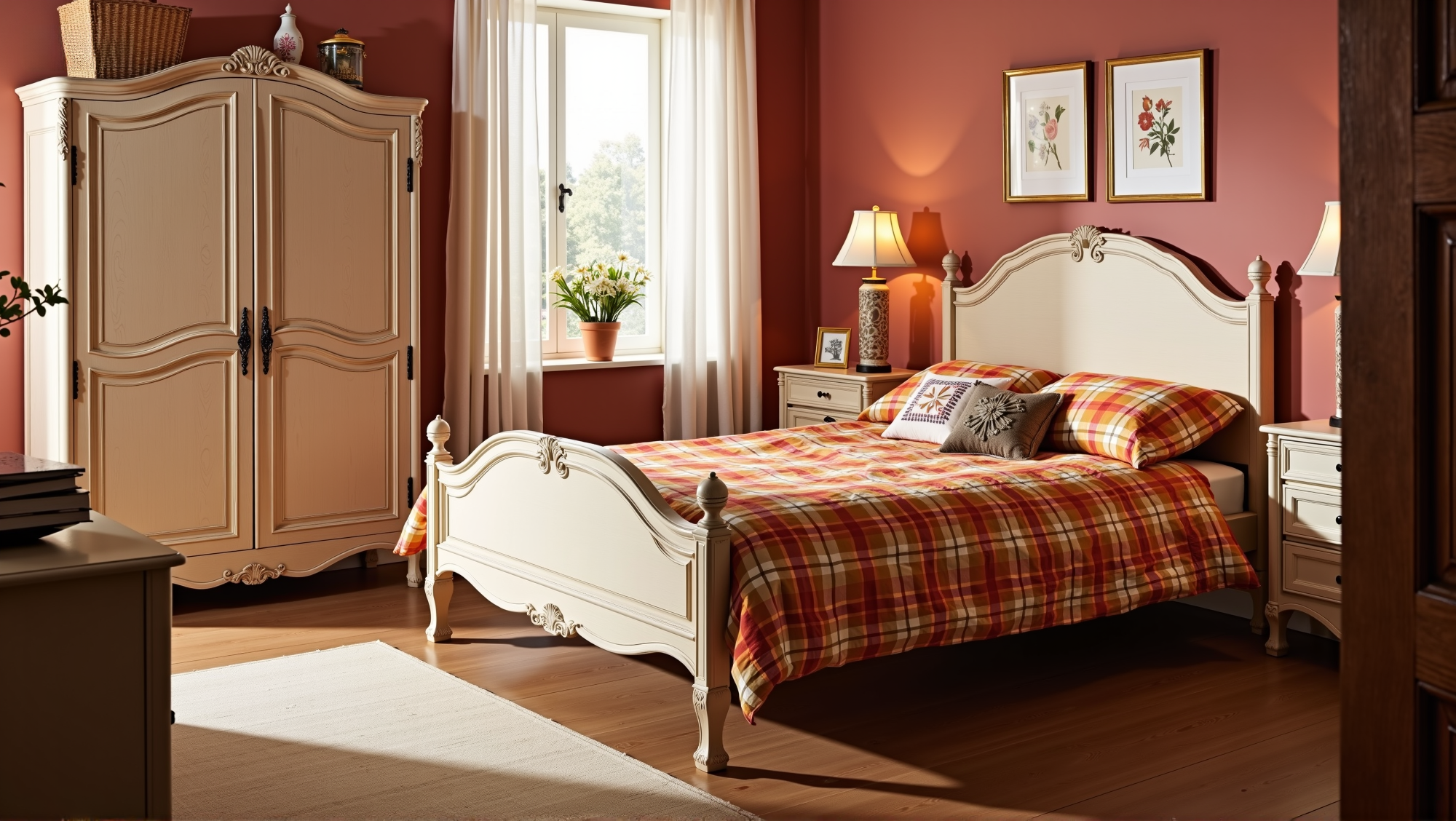 Warm Plaid French Soft Luxury Vibrant Bedroom Bedroom 2