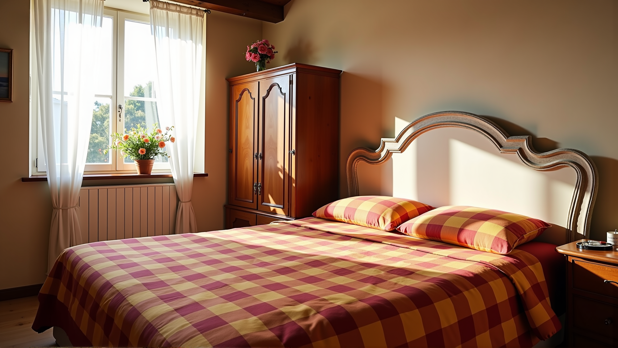 Warm Plaid French Soft Luxury Vibrant Bedroom Bedroom 3