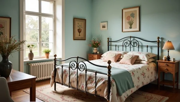 Mint French Style Soft Quiet Time in Iron Bed