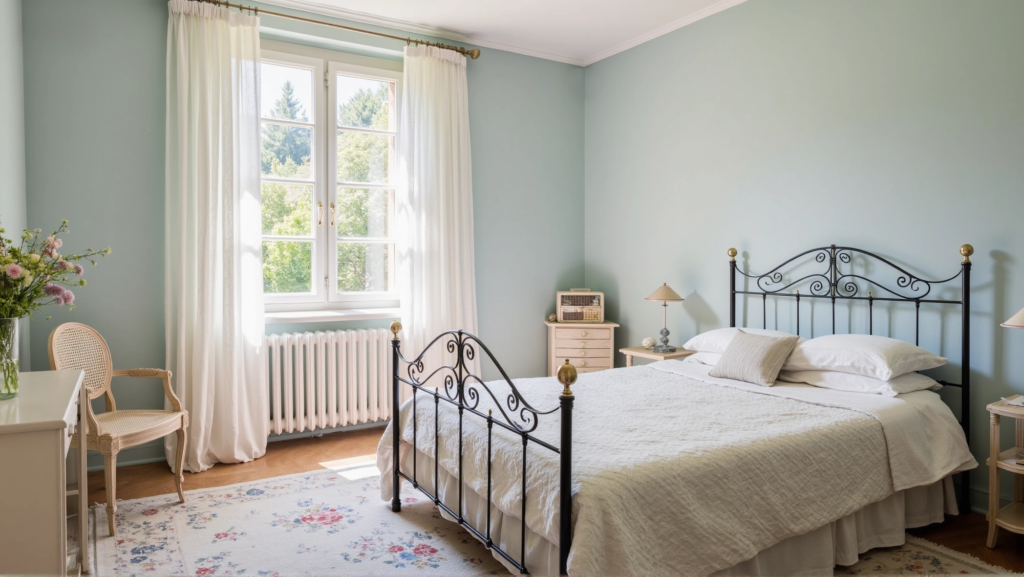 A Soft Sweet Retreat in Ironwork and Florals Bedroom 4