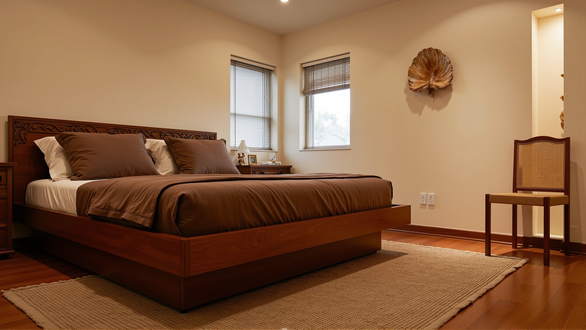 Dark Wood Retro Bedroom A Warm Retreat in Carvings Bedroom 3