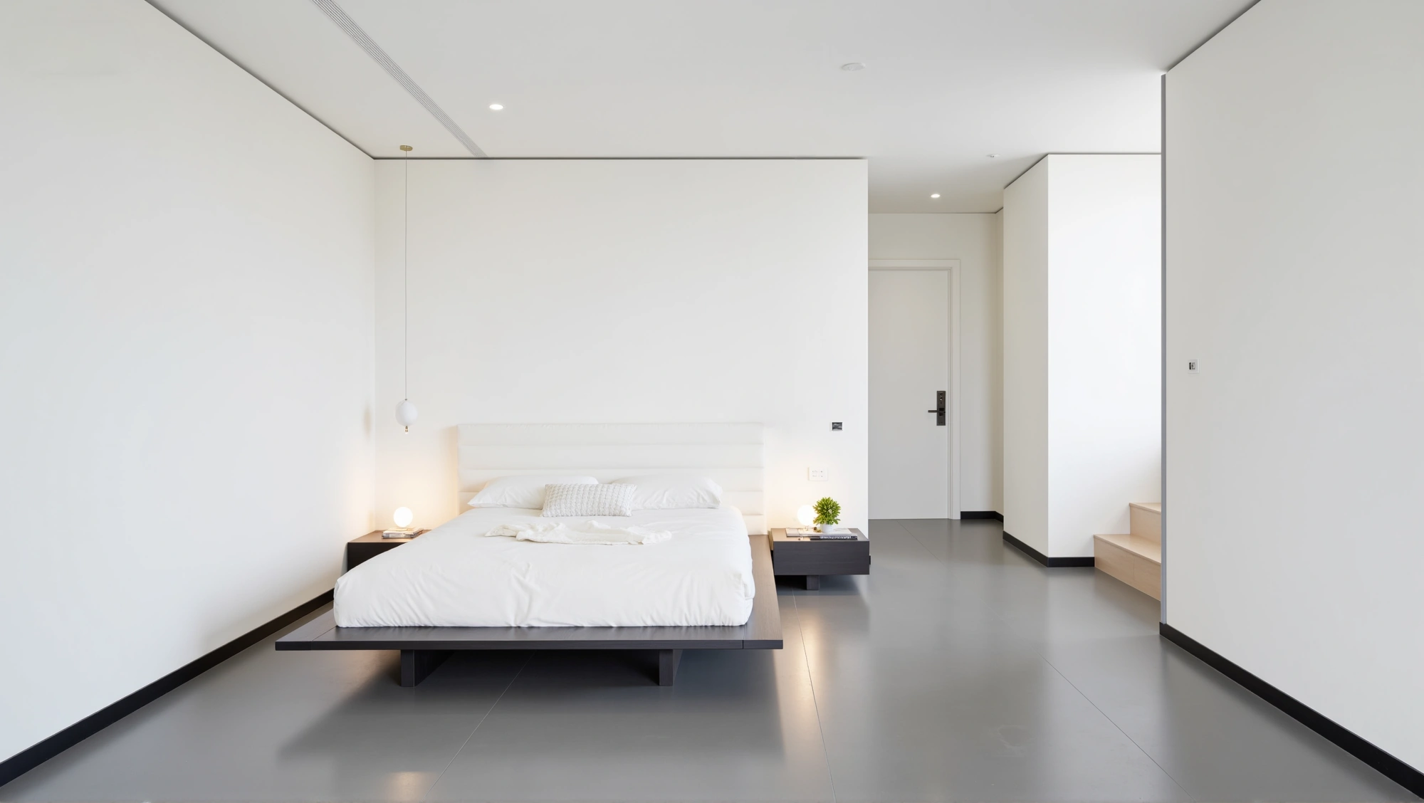 Plain White Minimalism Relaxed Bedroom Bedroom 9