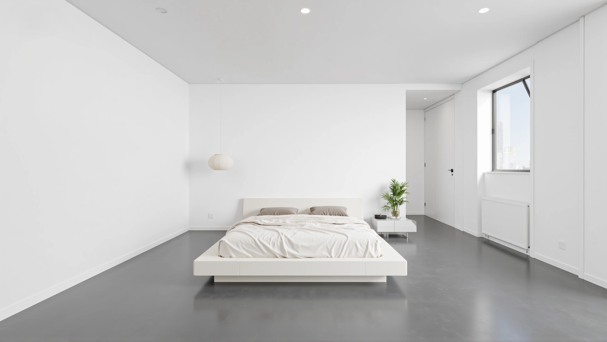 Plain White Minimalism Relaxed Bedroom Bedroom 3
