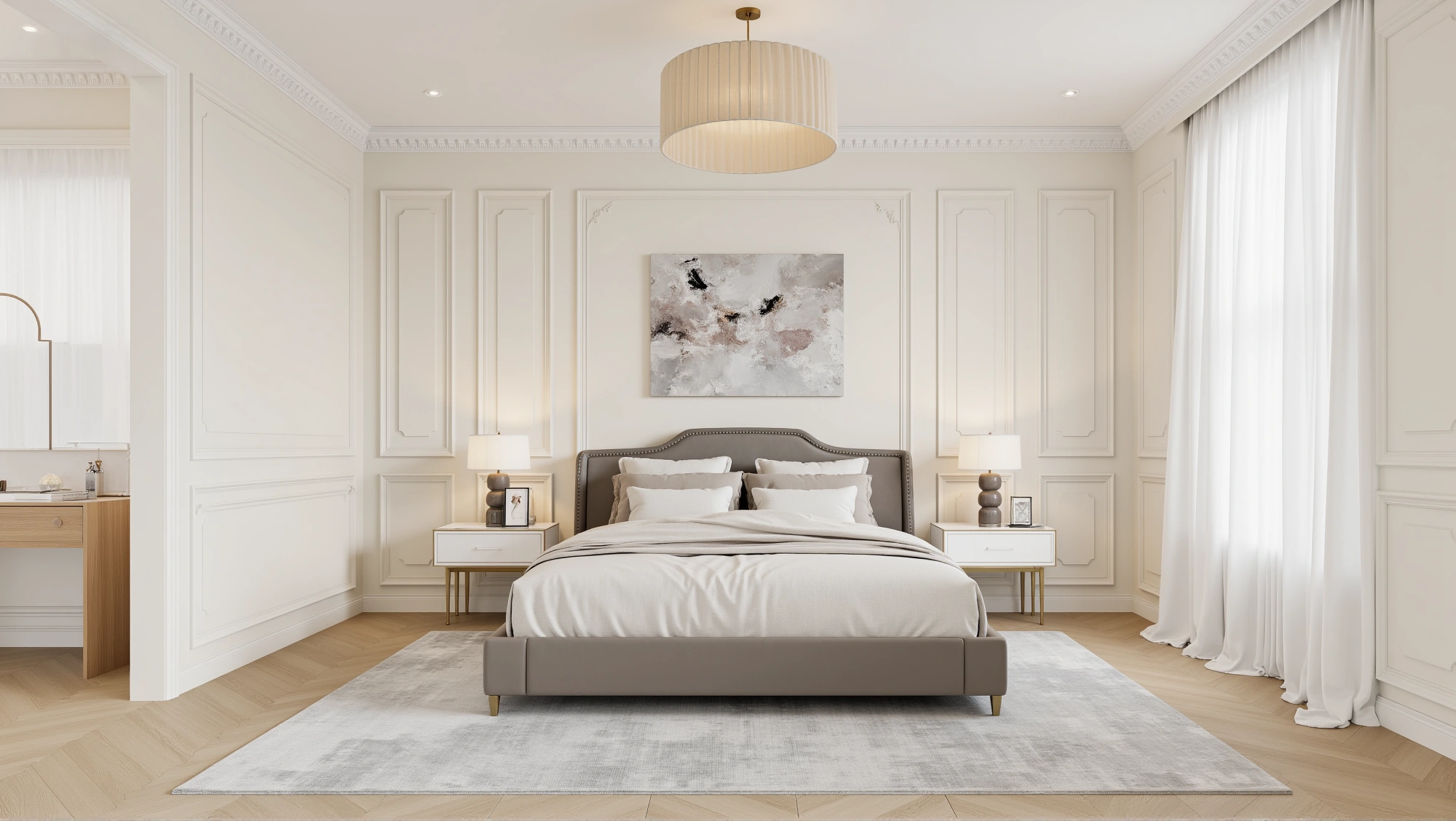 Warm Light French Style Elegant Bedroom Bedroom 3