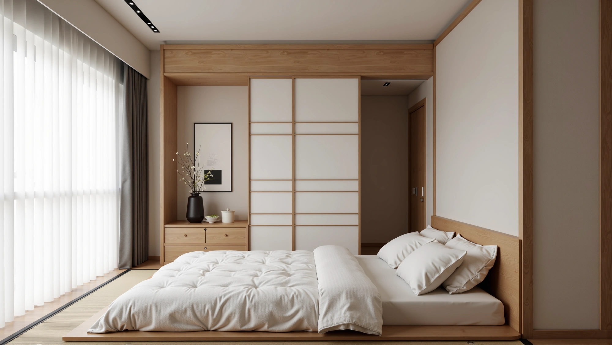 Light Zen with Natural Wood A Quiet Bedroom Bedroom 2