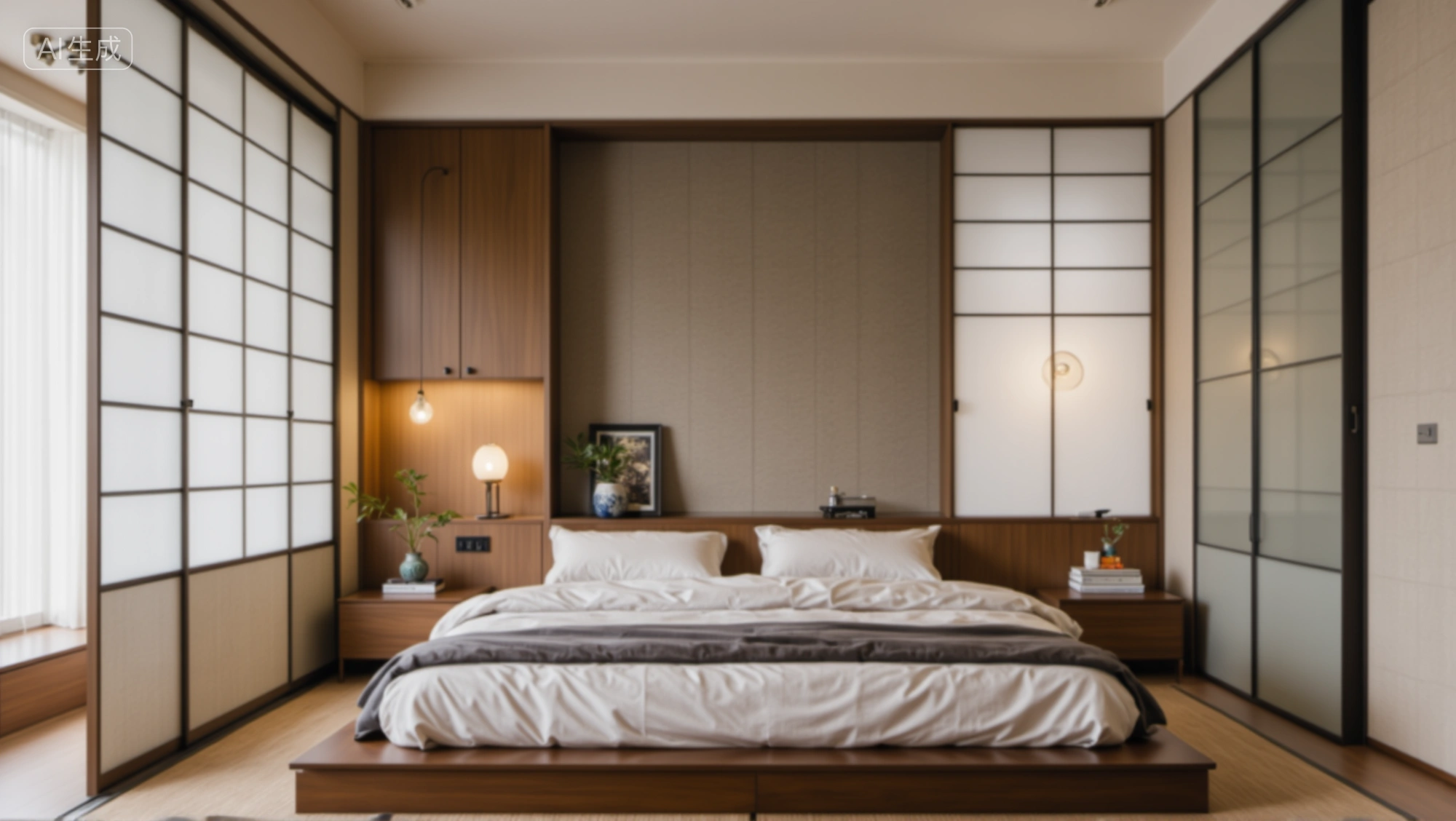 Light Zen with Natural Wood A Quiet Bedroom Bedroom 6
