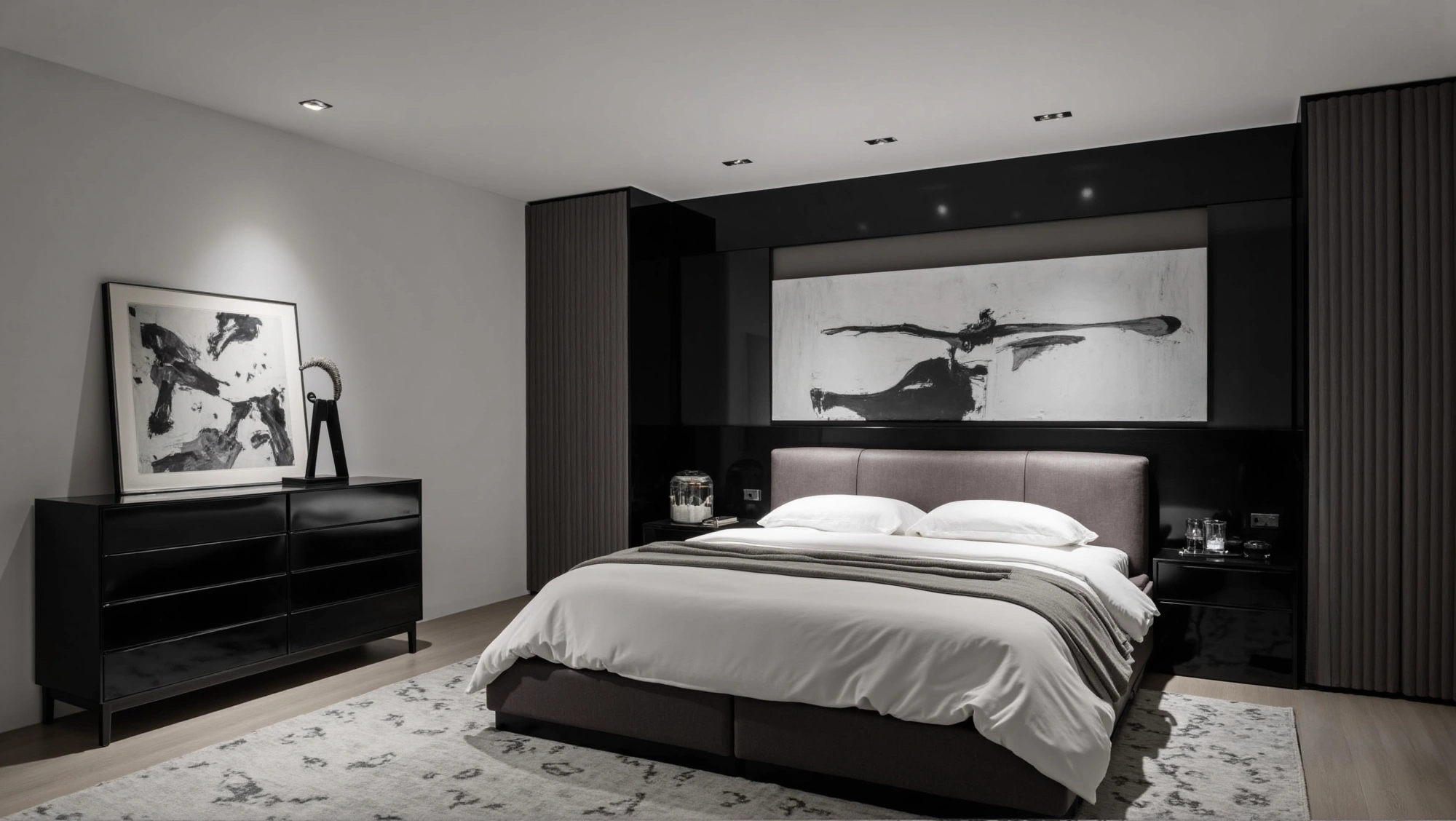 Dark Elegant Luxury Textured Bedroom Bedroom 3