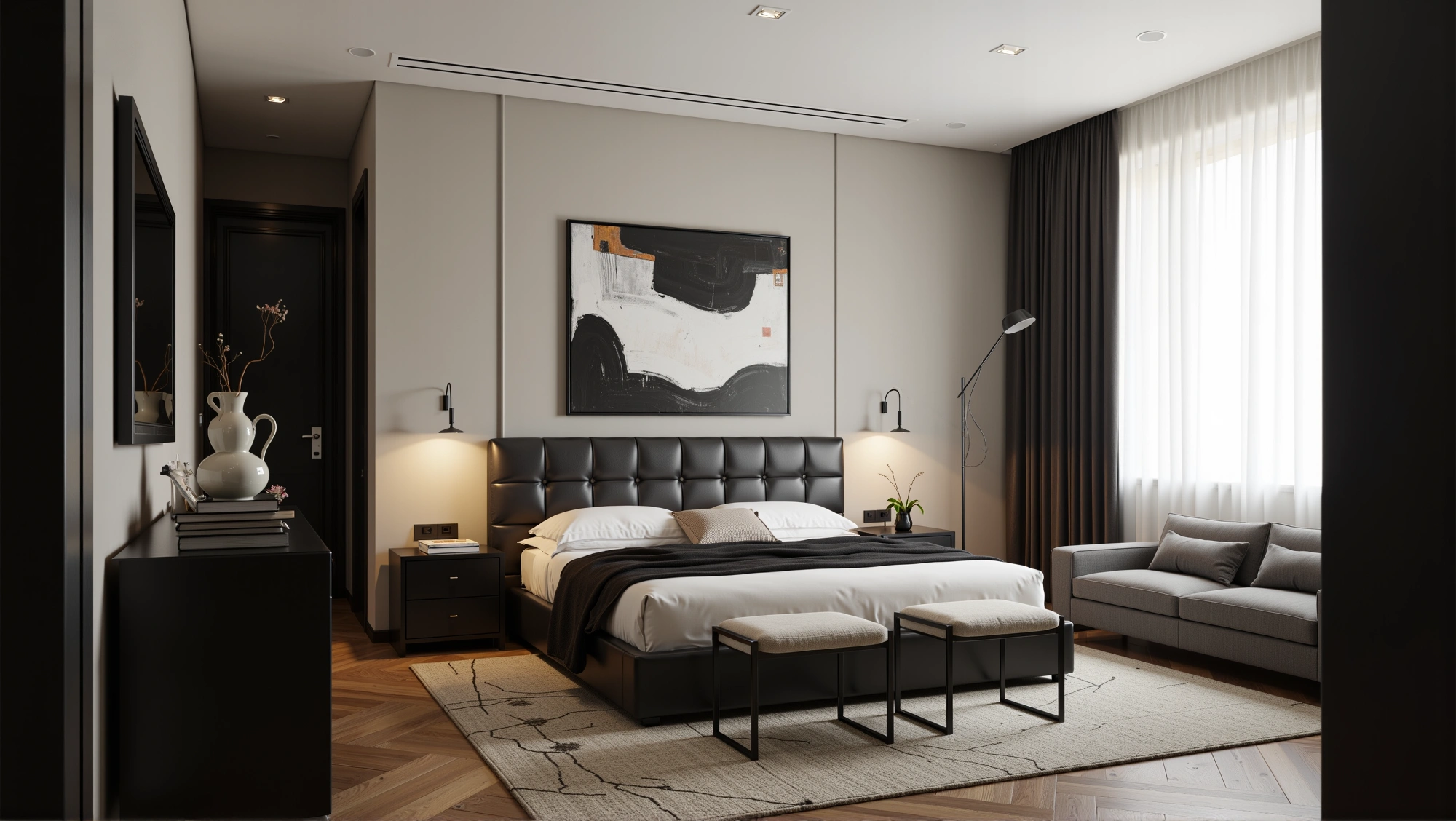 Dark Elegant Luxury Textured Bedroom Bedroom 1