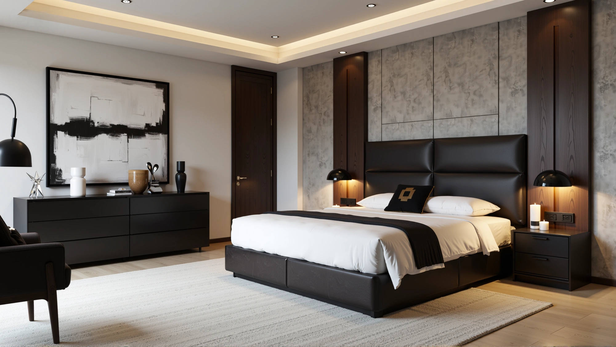 Dark Elegant Luxury Textured Bedroom Bedroom 4