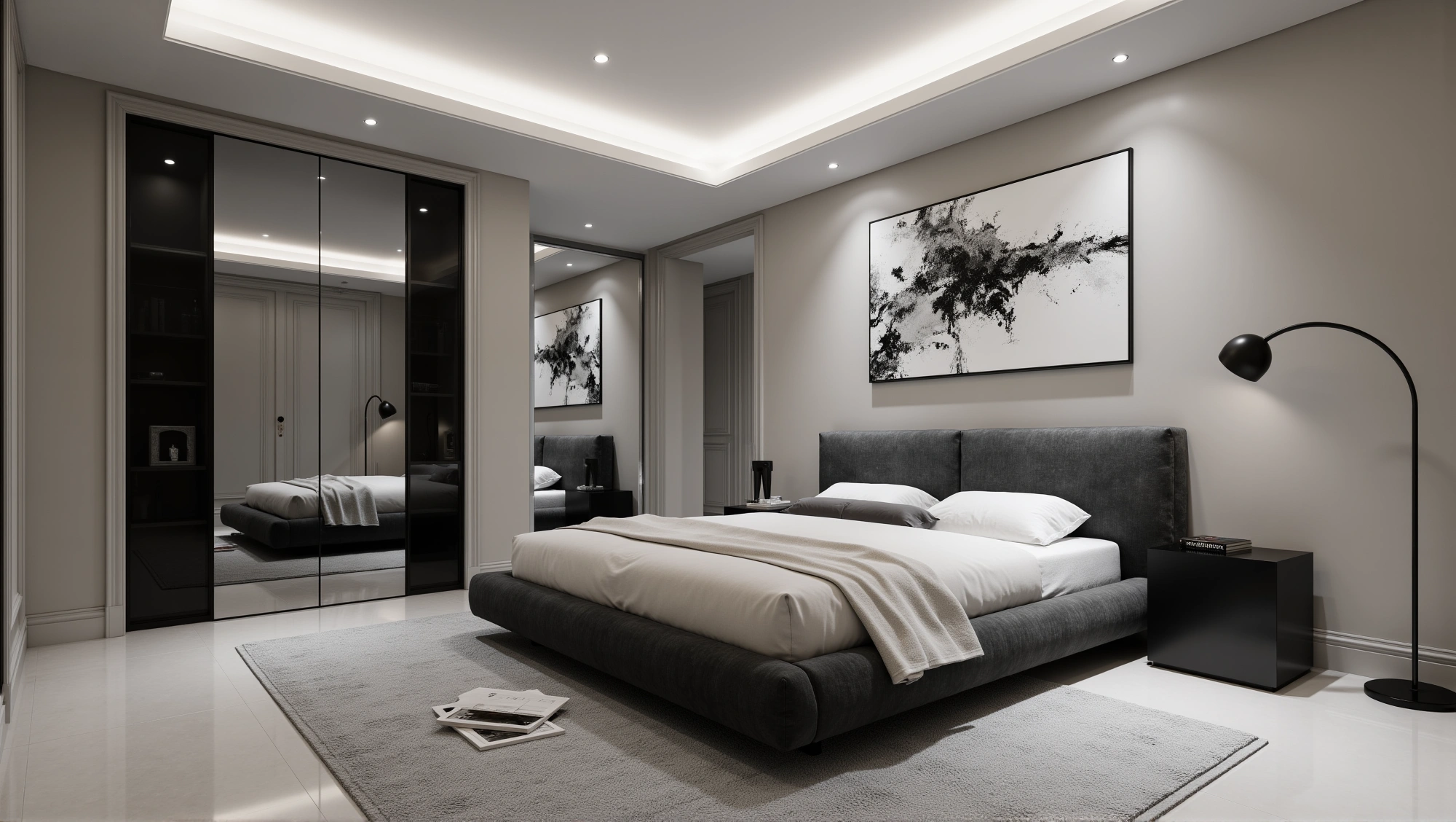 Dark Elegant Luxury Textured Bedroom Bedroom 5