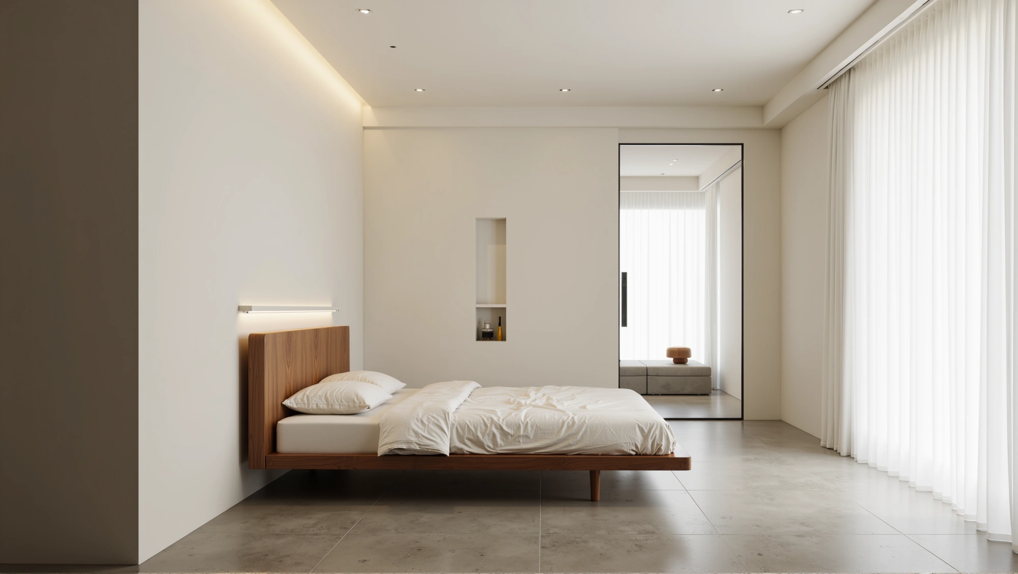 Plain & Gentle Realm: A Quiet Bedroom Bedroom 4