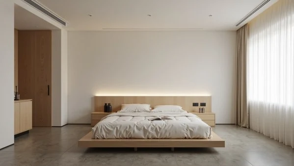 Plain & Gentle Realm: A Quiet Bedroom bedroom