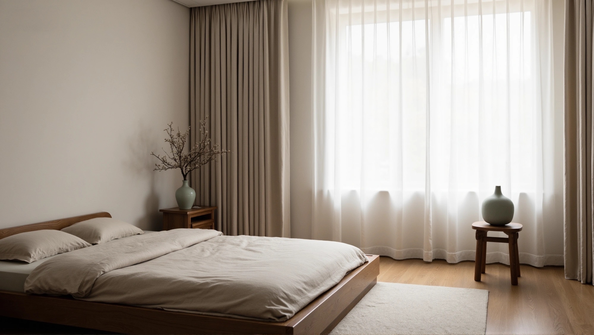 Wood-Vibe Plain Home: A Serene Bedroom Bedroom 3