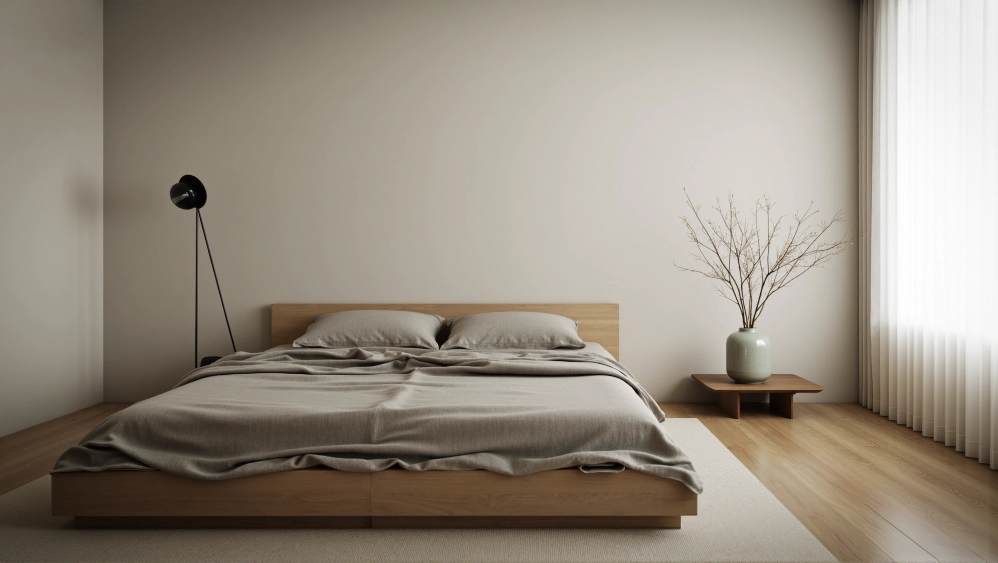 Wood-Vibe Plain Home: A Serene Bedroom Bedroom 2