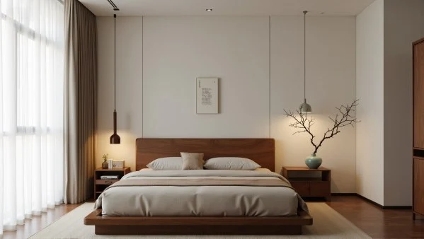 Wood-Tone Gentle Home: A Minimalist Bedroom bedroom