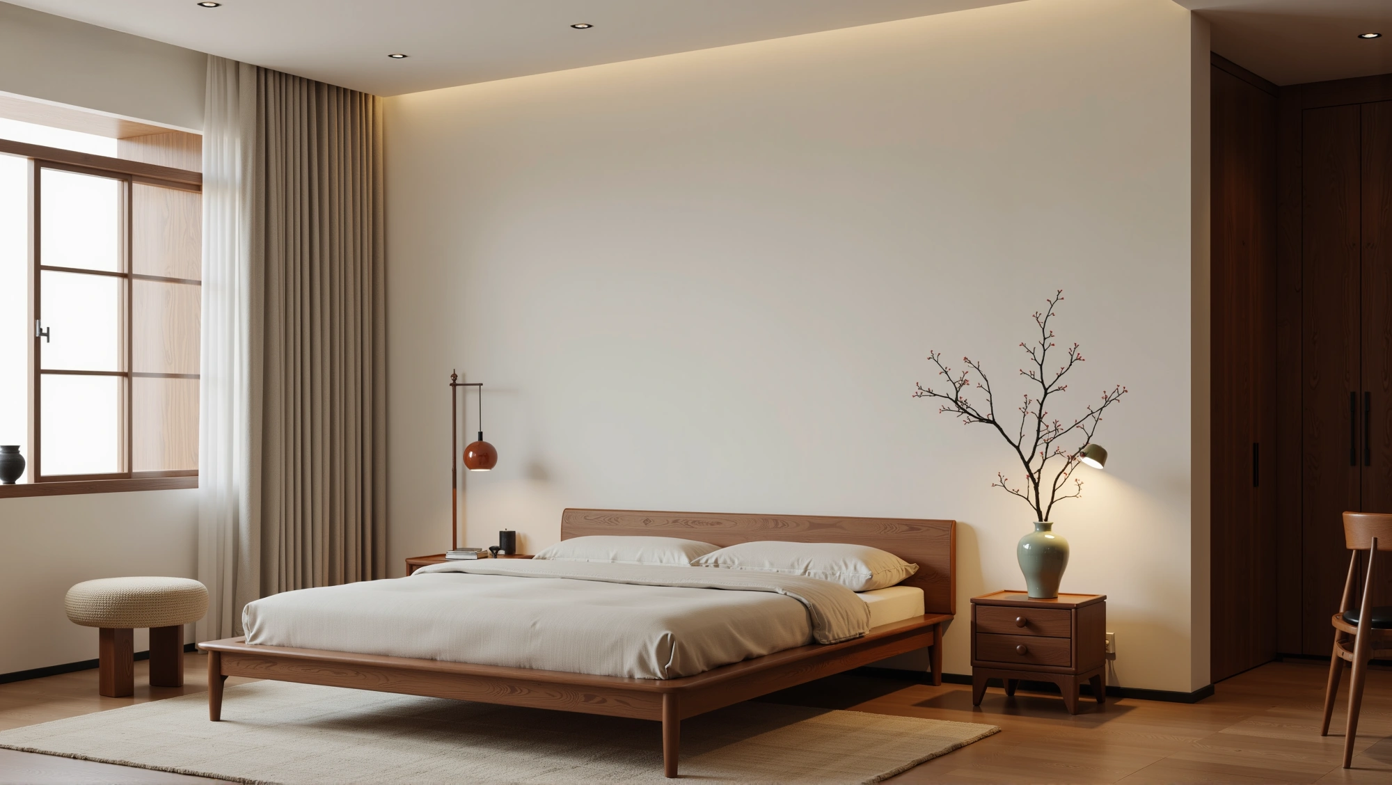 Wood-Tone Gentle Home: A Minimalist Bedroom Bedroom 2