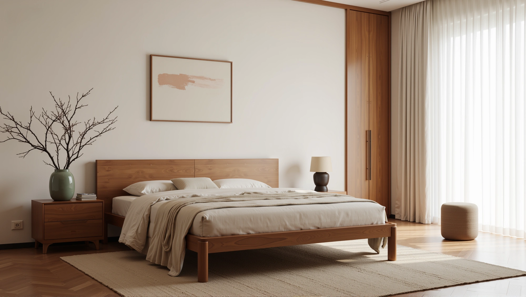 Wood-Tone Gentle Home: A Minimalist Bedroom Bedroom 3
