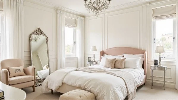 Soft Pink Light French Style Sweet Elegant Bedroom