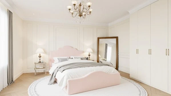 Soft Pink Light French Style Sweet Elegant Bedroom bedroom
