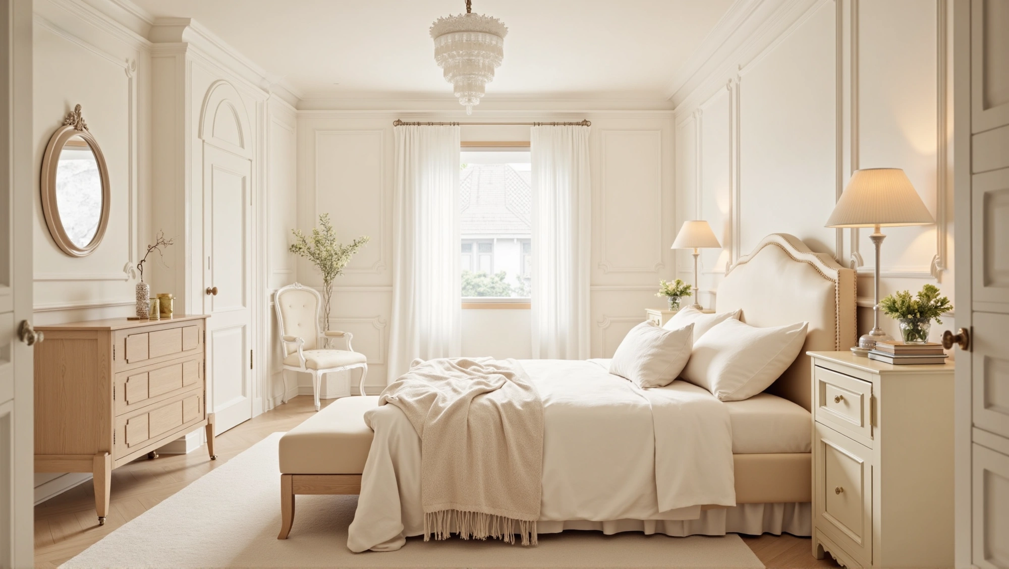 Soft Pink Light French Style Sweet Elegant Bedroom Bedroom 3