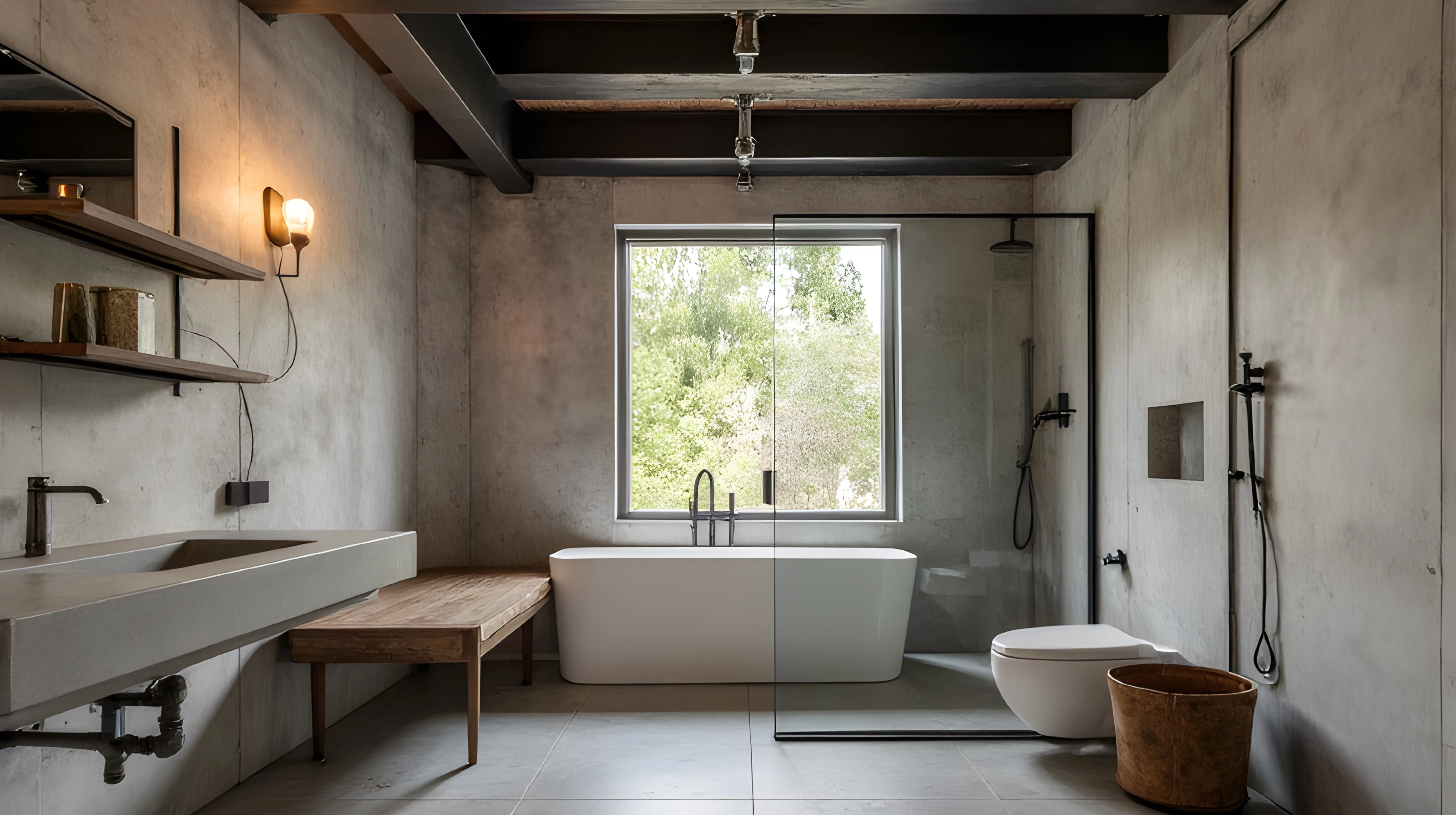 Luxury French and Industrial Style Collision Bathroom 2