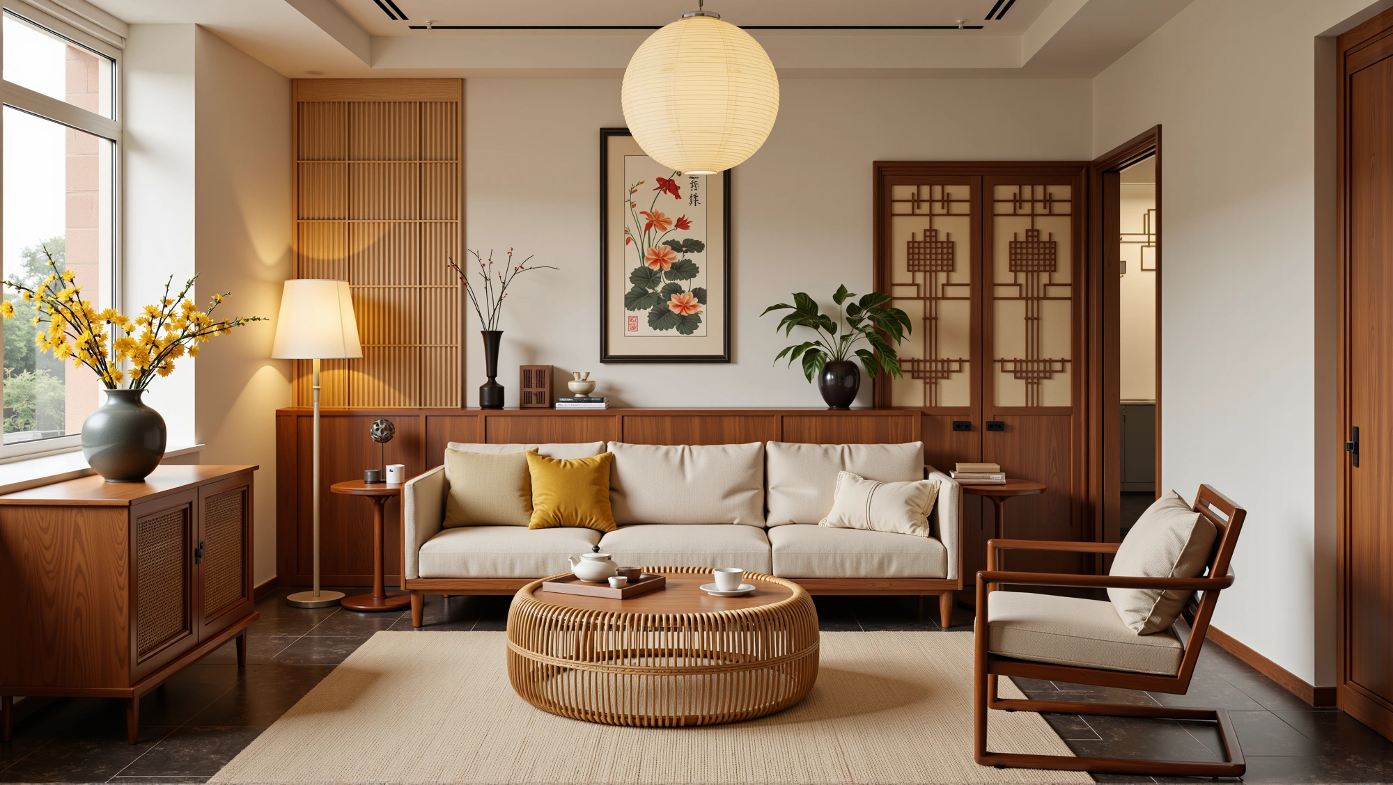 Poetic Dwelling of New Chinese-Style Living Room Living room 2