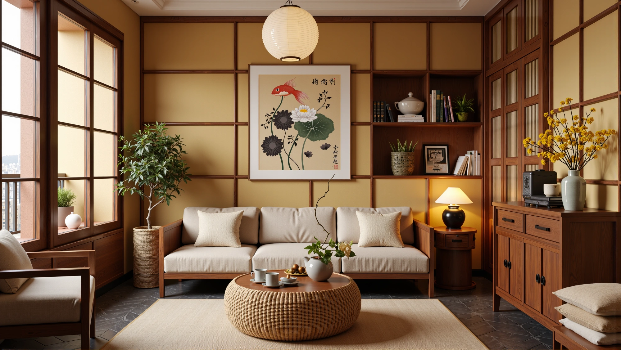 Poetic Dwelling of New Chinese-Style Living Room Living room 3