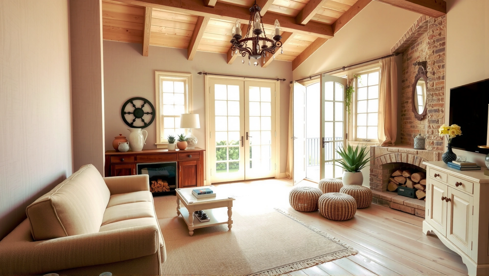 Retro American Country-Style Living Room Pastoral Living room 3