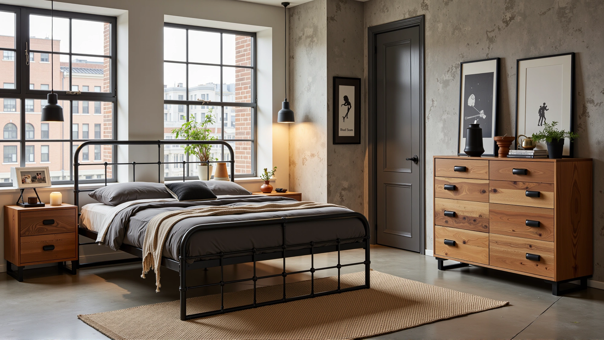 Metal Coolness and Wood Warmth Resonance Bedroom 3