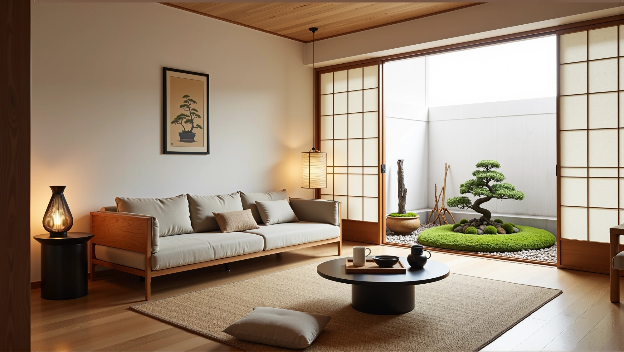 Japanese Dialogue Between Nature and Tranquility Living room 1