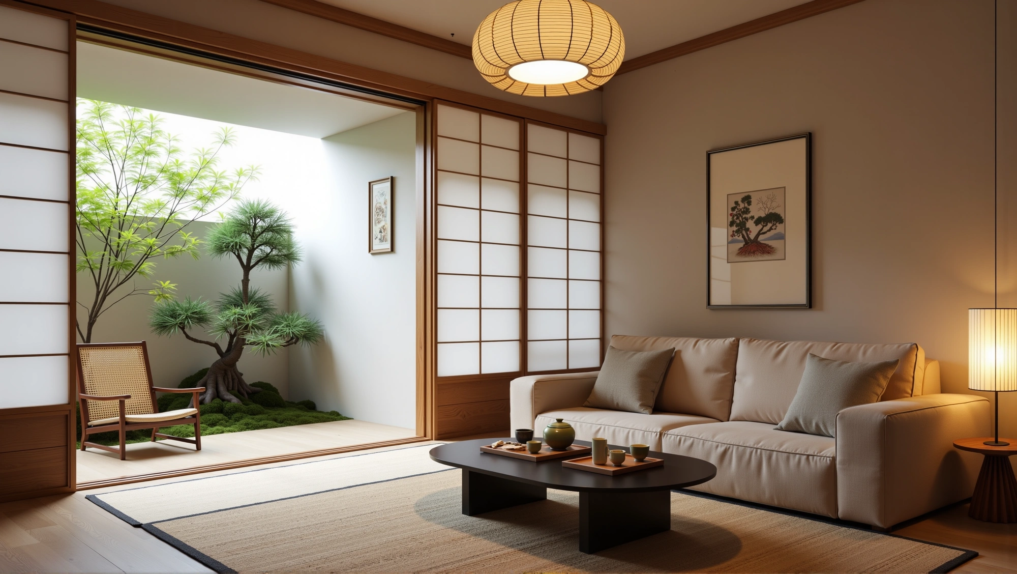 Japanese Dialogue Between Nature and Tranquility Living room 2