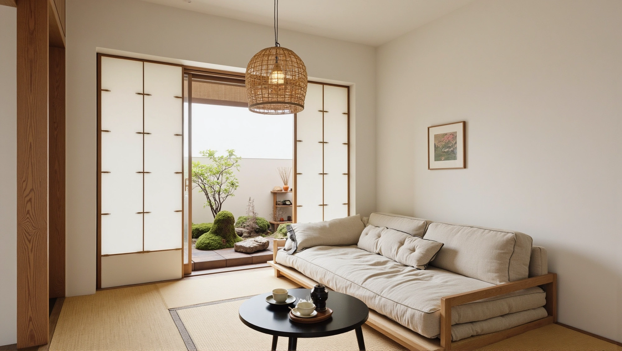 Japanese Simple Residence: Elegance and Nature Living room 9
