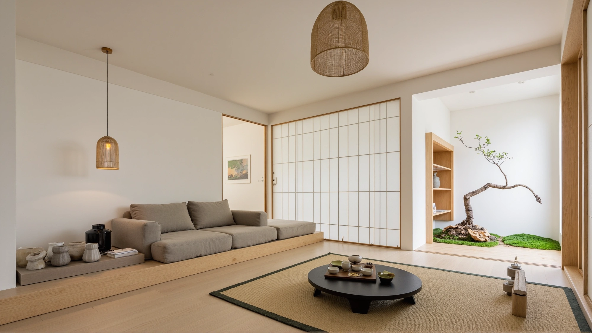Japanese Simple Residence: Elegance and Nature Living room 10