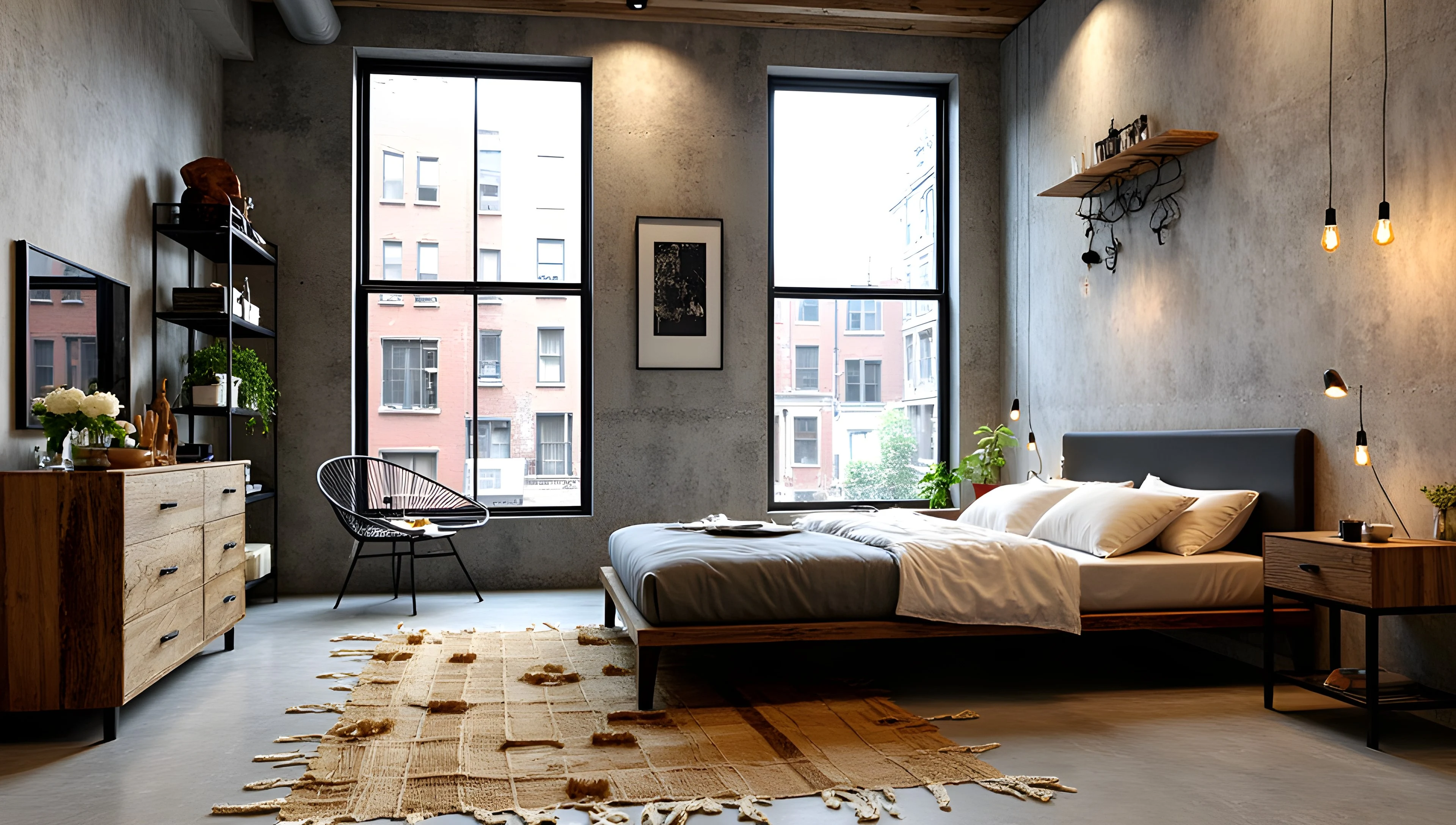 Rugged Texture and Warm Wood Charm Bedroom 2