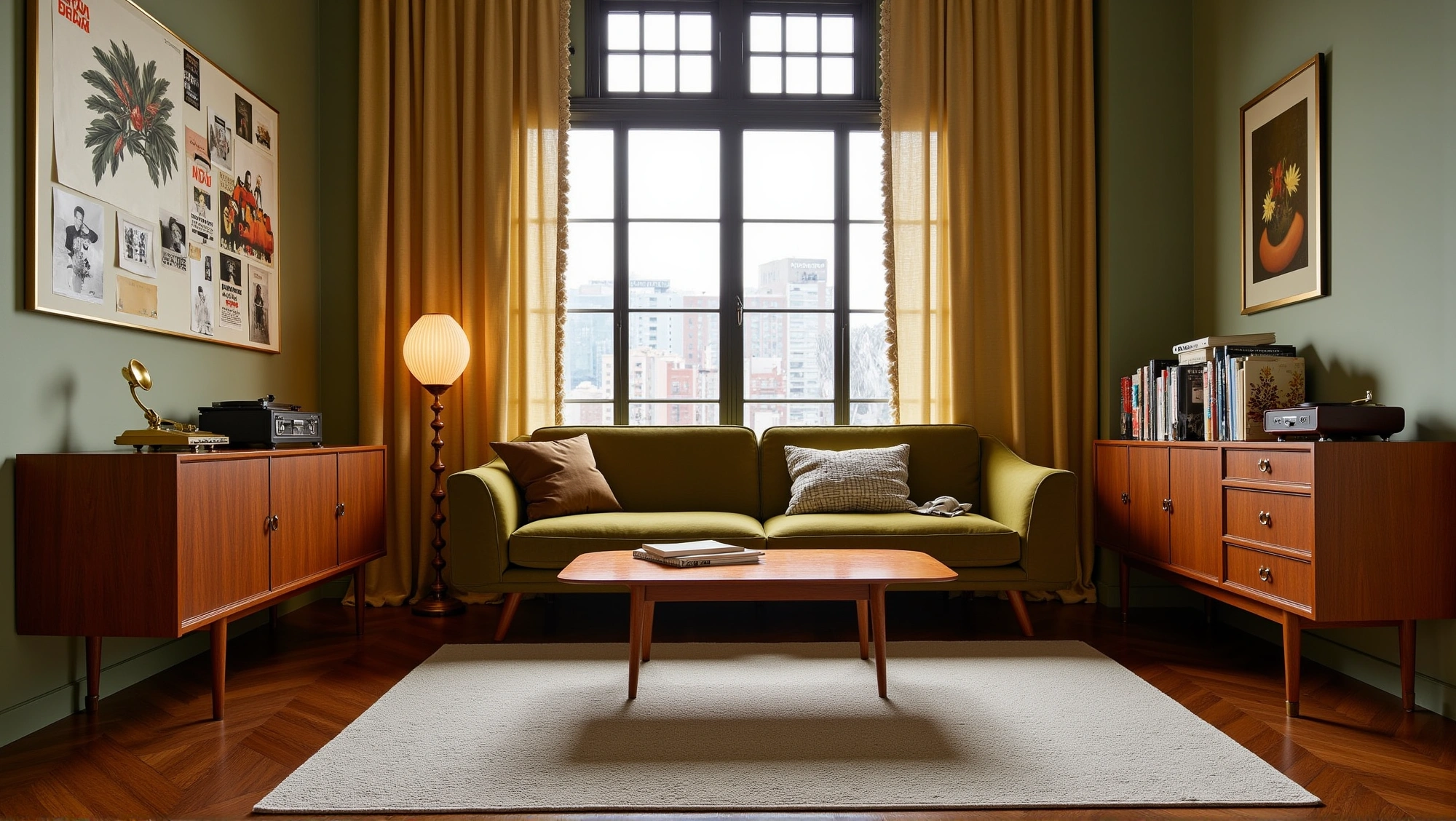 Retro Modern Mid-Century Artistic Dwelling Living room 2