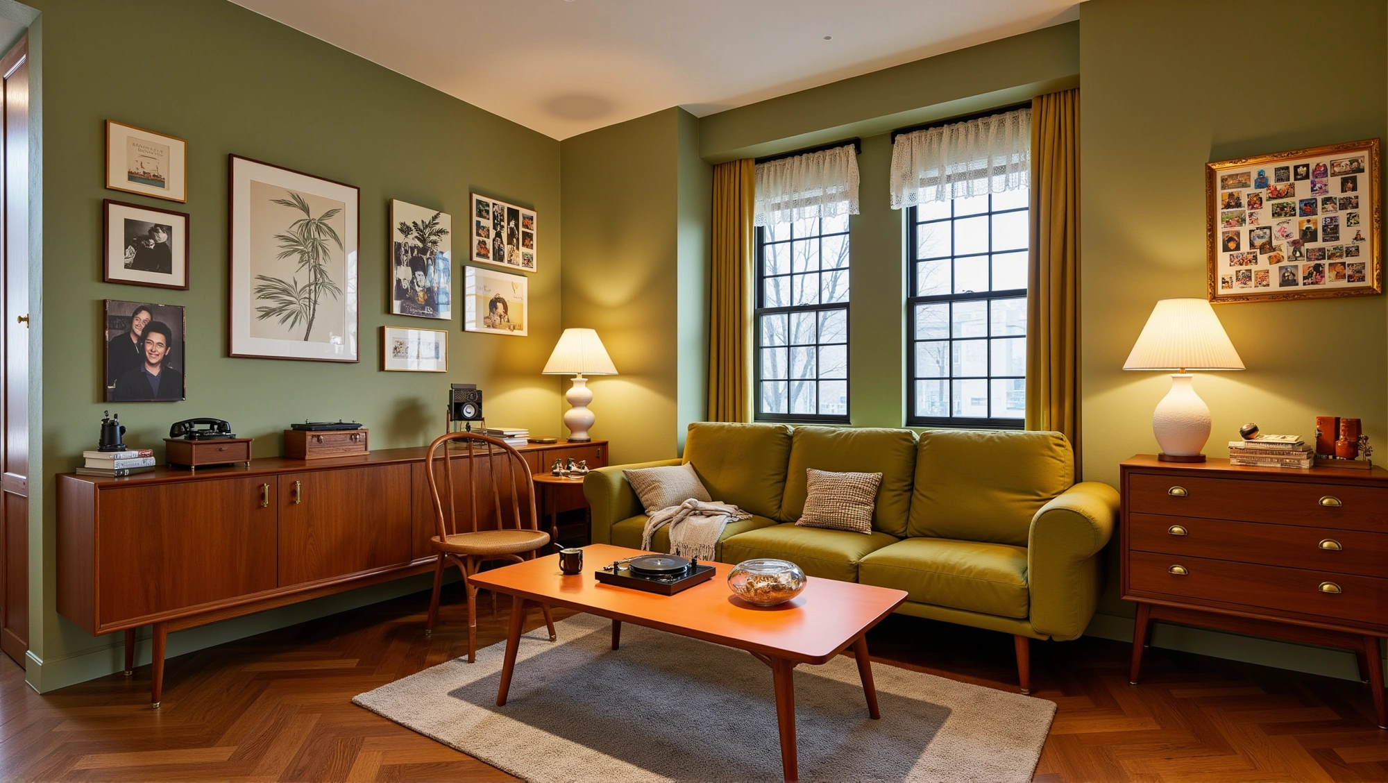 Retro Modern Mid-Century Artistic Dwelling Living room 9